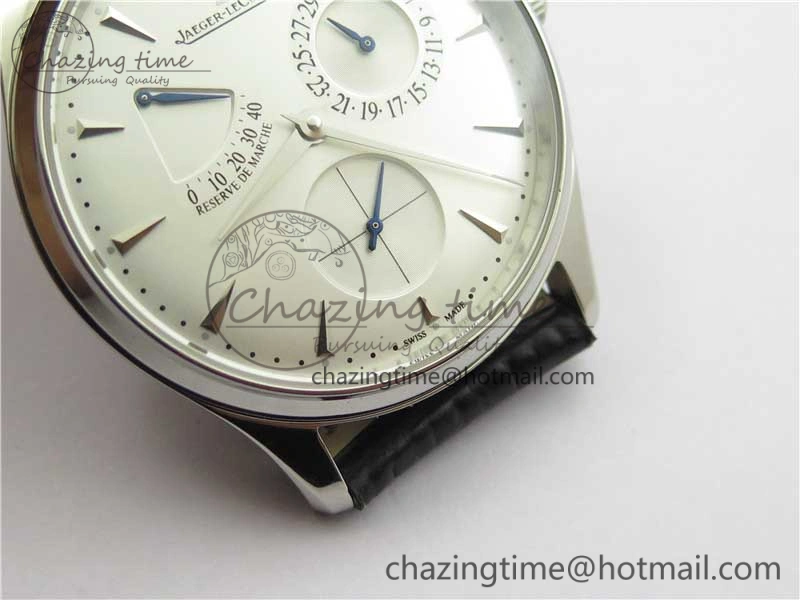 Master Ultra Thin Réserve de Marche SS ZF 1:1 Best Edition White Dial on Black Leather Strap A938 V3