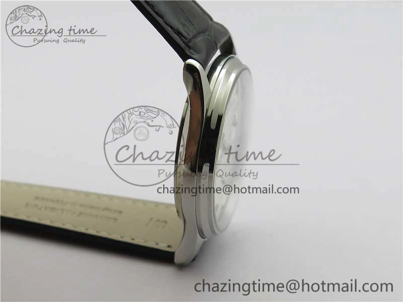 Master Ultra Thin Réserve de Marche SS ZF 1:1 Best Edition White Dial on Black Leather Strap A938 V3