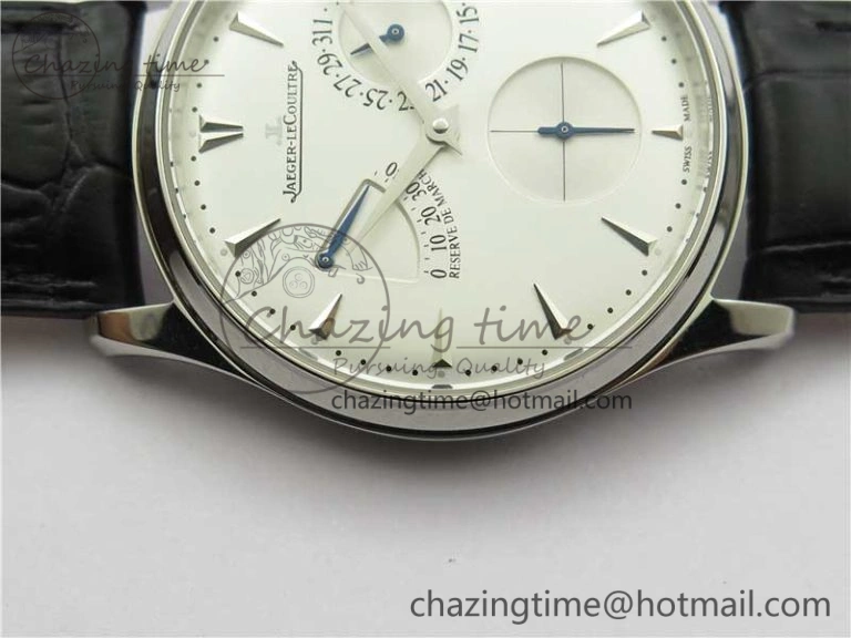 Master Ultra Thin Réserve de Marche SS ZF 1:1 Best Edition White Dial on Black Leather Strap A938 V3