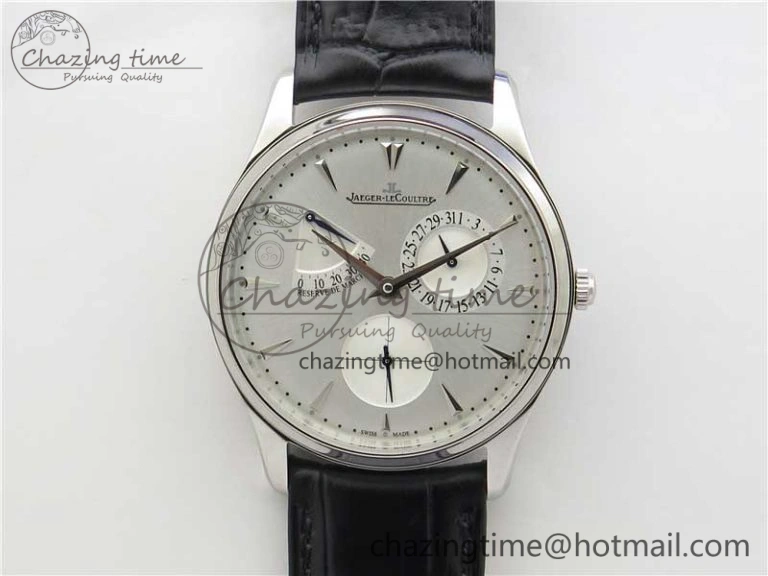 Master Ultra Thin Réserve de Marche SS ZF 1:1 Best Edition White Dial on Black Leather Strap A938 V3
