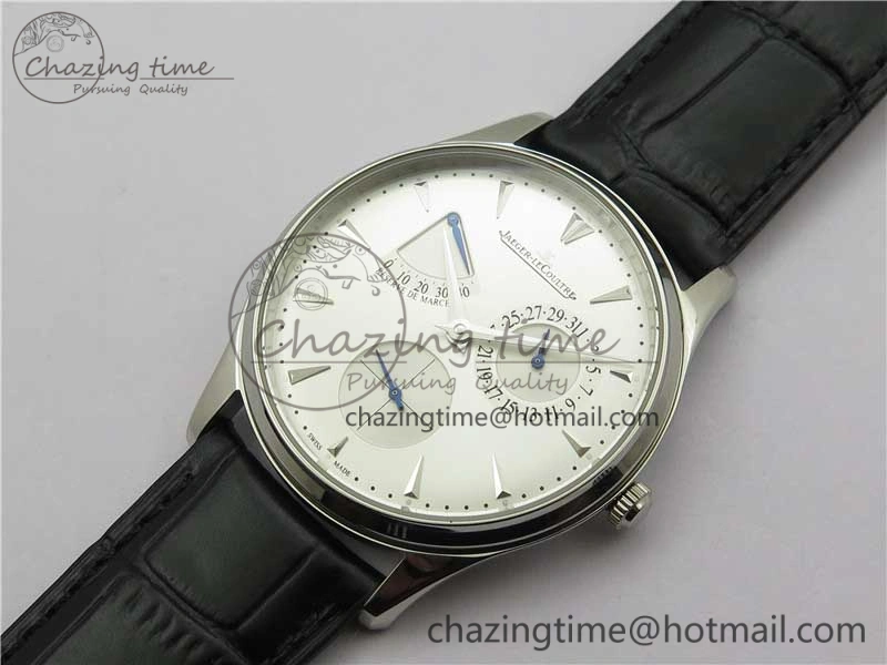 Master Ultra Thin Réserve de Marche SS ZF 1:1 Best Edition White Dial on Black Leather Strap A938 V3