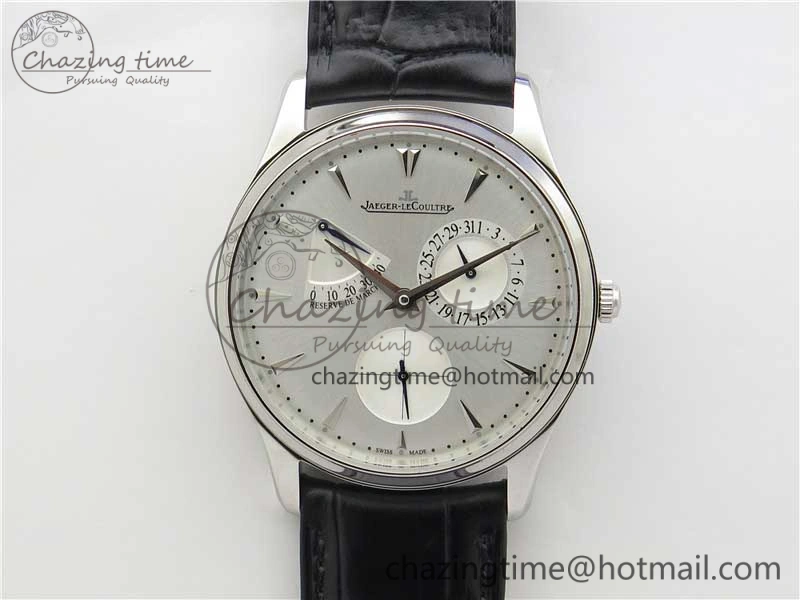 Master Ultra Thin Réserve de Marche SS ZF 1:1 Best Edition White Dial on Black Leather Strap A938 V3