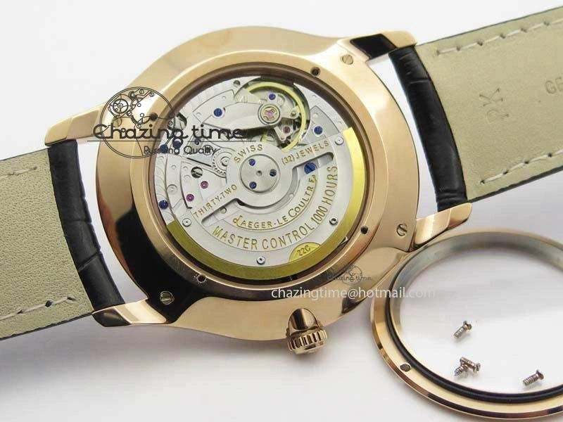 Master Ultra Thin Small Second RG ZF 1:1 Best Edition Black Dial On Black Leather Strap A896