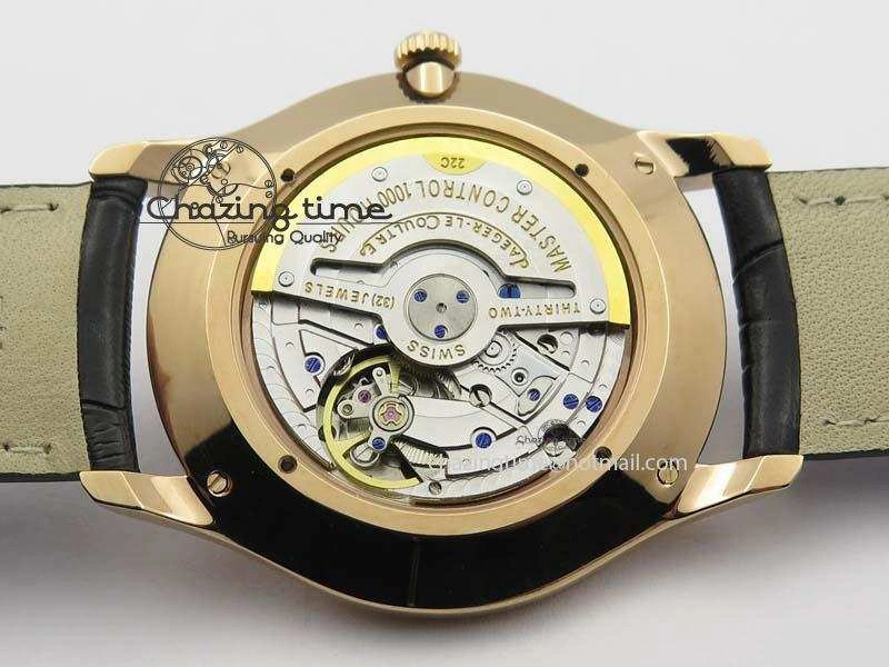 Master Ultra Thin Small Second RG ZF 1:1 Best Edition Black Dial On Black Leather Strap A896