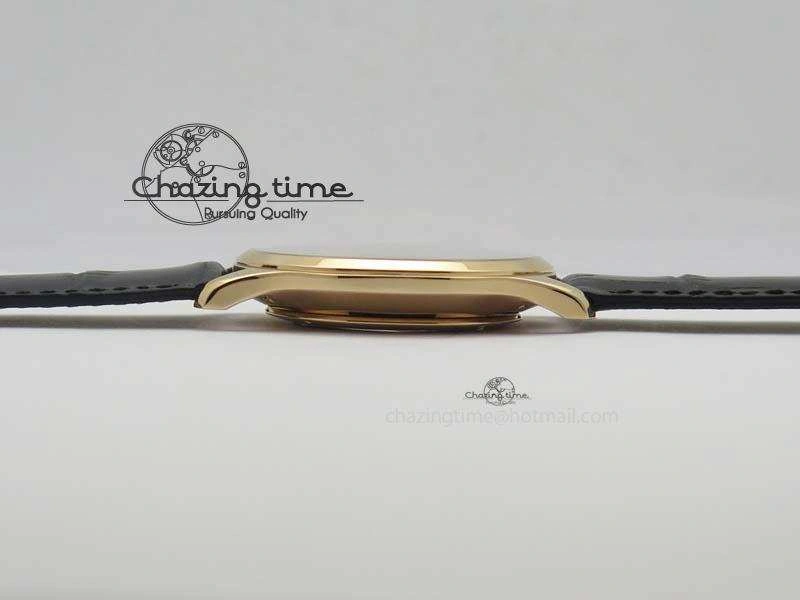 Master Ultra Thin Small Second RG ZF 1:1 Best Edition Black Dial On Black Leather Strap A896