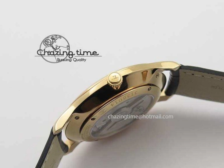 Master Ultra Thin Small Second RG ZF 1:1 Best Edition Black Dial On Black Leather Strap A896