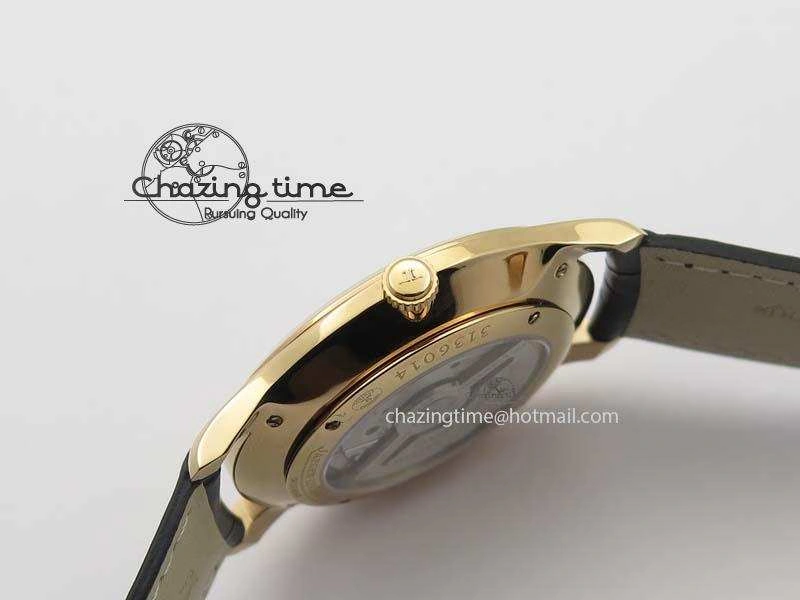 Master Ultra Thin Small Second RG ZF 1:1 Best Edition Black Dial On Black Leather Strap A896