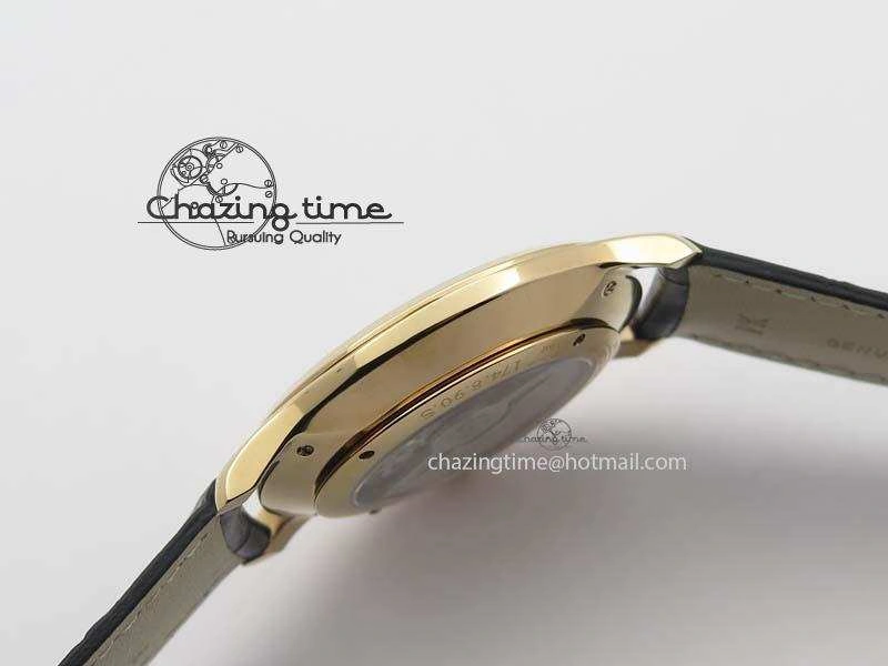 Master Ultra Thin Small Second RG ZF 1:1 Best Edition Black Dial On Black Leather Strap A896
