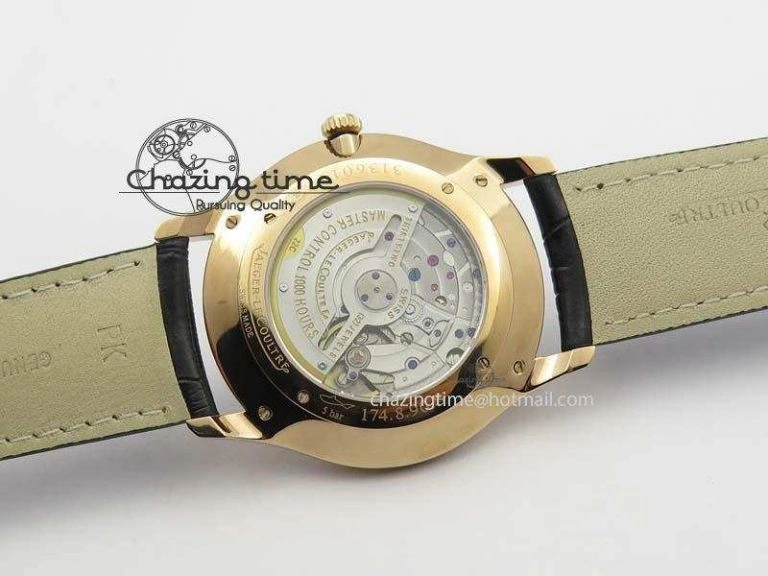 Master Ultra Thin Small Second RG ZF 1:1 Best Edition Black Dial On Black Leather Strap A896