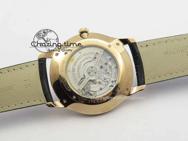 Master Ultra Thin Small Second RG ZF 1:1 Best Edition Black Dial On Black Leather Strap A896