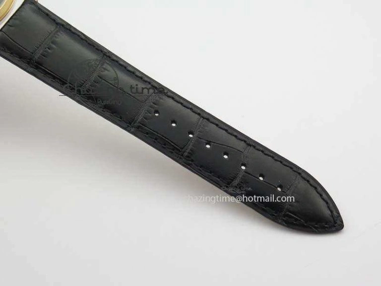 Master Ultra Thin Small Second RG ZF 1:1 Best Edition Black Dial On Black Leather Strap A896