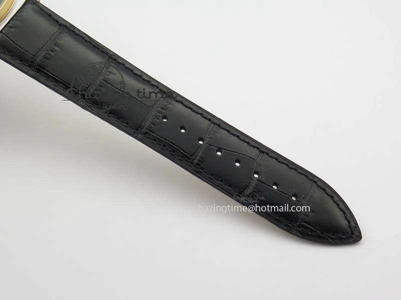 Master Ultra Thin Small Second RG ZF 1:1 Best Edition Black Dial On Black Leather Strap A896