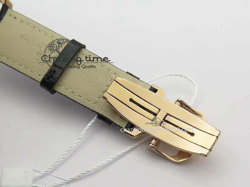 Master Ultra Thin Small Second RG ZF 1:1 Best Edition Black Dial On Black Leather Strap A896