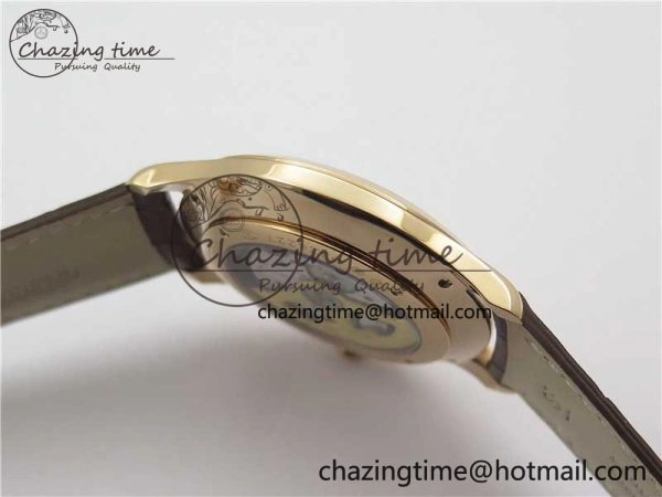 Master Ultra Thin Small Second RG ZF 1:1 Best Edition White Dial on Brown Leather Strap A896