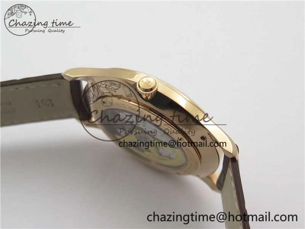 Master Ultra Thin Small Second RG ZF 1:1 Best Edition White Dial on Brown Leather Strap A896