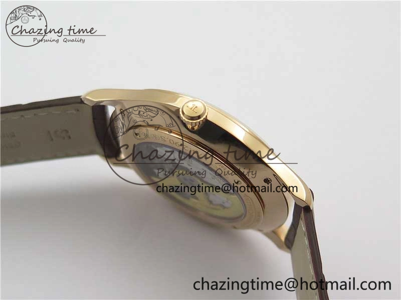 Master Ultra Thin Small Second RG ZF 1:1 Best Edition White Dial on Brown Leather Strap A896