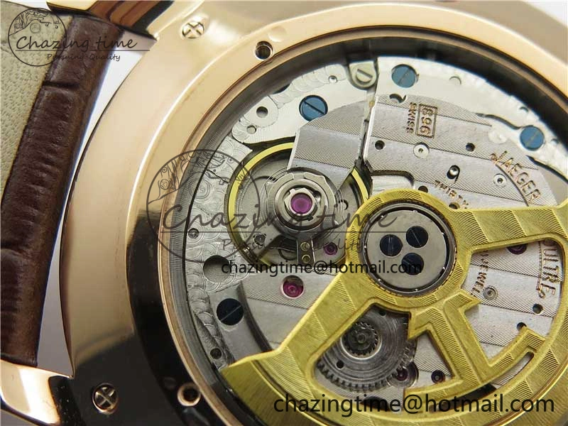 Master Ultra Thin Small Second RG ZF 1:1 Best Edition White Dial on Brown Leather Strap A896