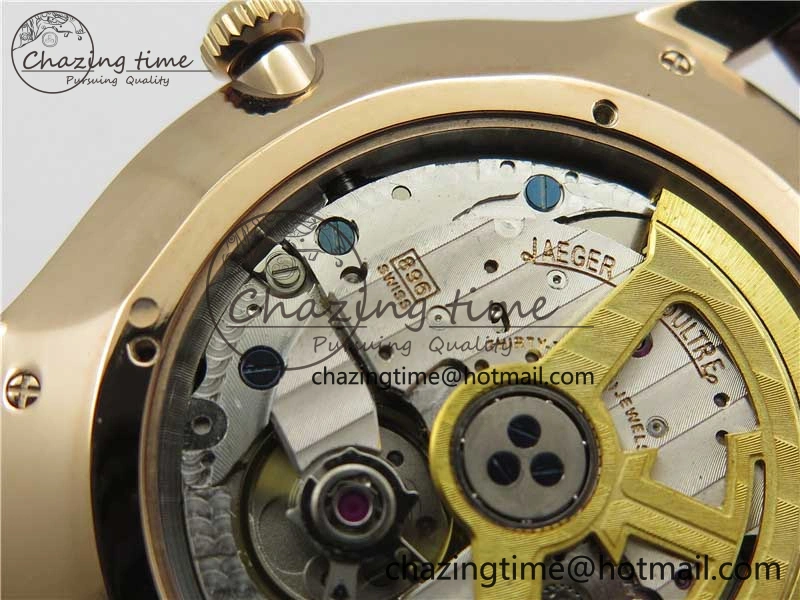 Master Ultra Thin Small Second RG ZF 1:1 Best Edition White Dial on Brown Leather Strap A896