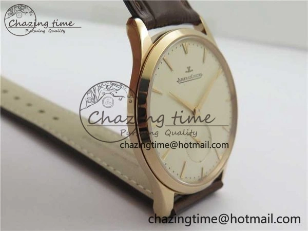 Master Ultra Thin Small Second RG ZF 1:1 Best Edition White Dial on Brown Leather Strap A896