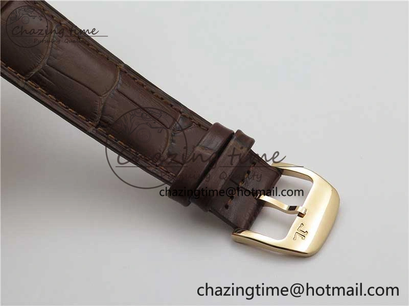 Master Ultra Thin Small Second RG ZF 1:1 Best Edition White Dial on Brown Leather Strap A896