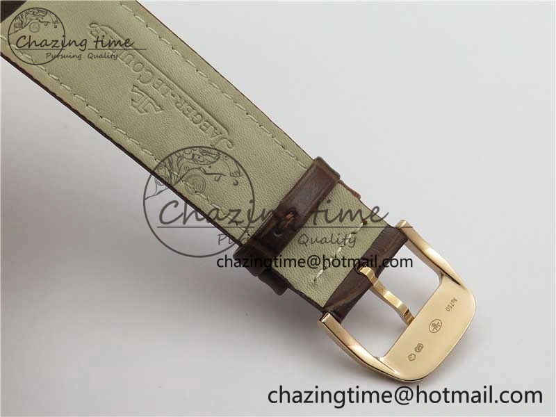 Master Ultra Thin Small Second RG ZF 1:1 Best Edition White Dial on Brown Leather Strap A896