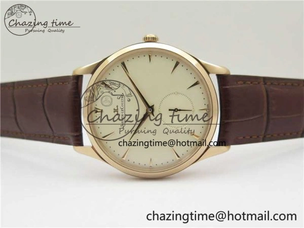 Master Ultra Thin Small Second RG ZF 1:1 Best Edition White Dial on Brown Leather Strap A896