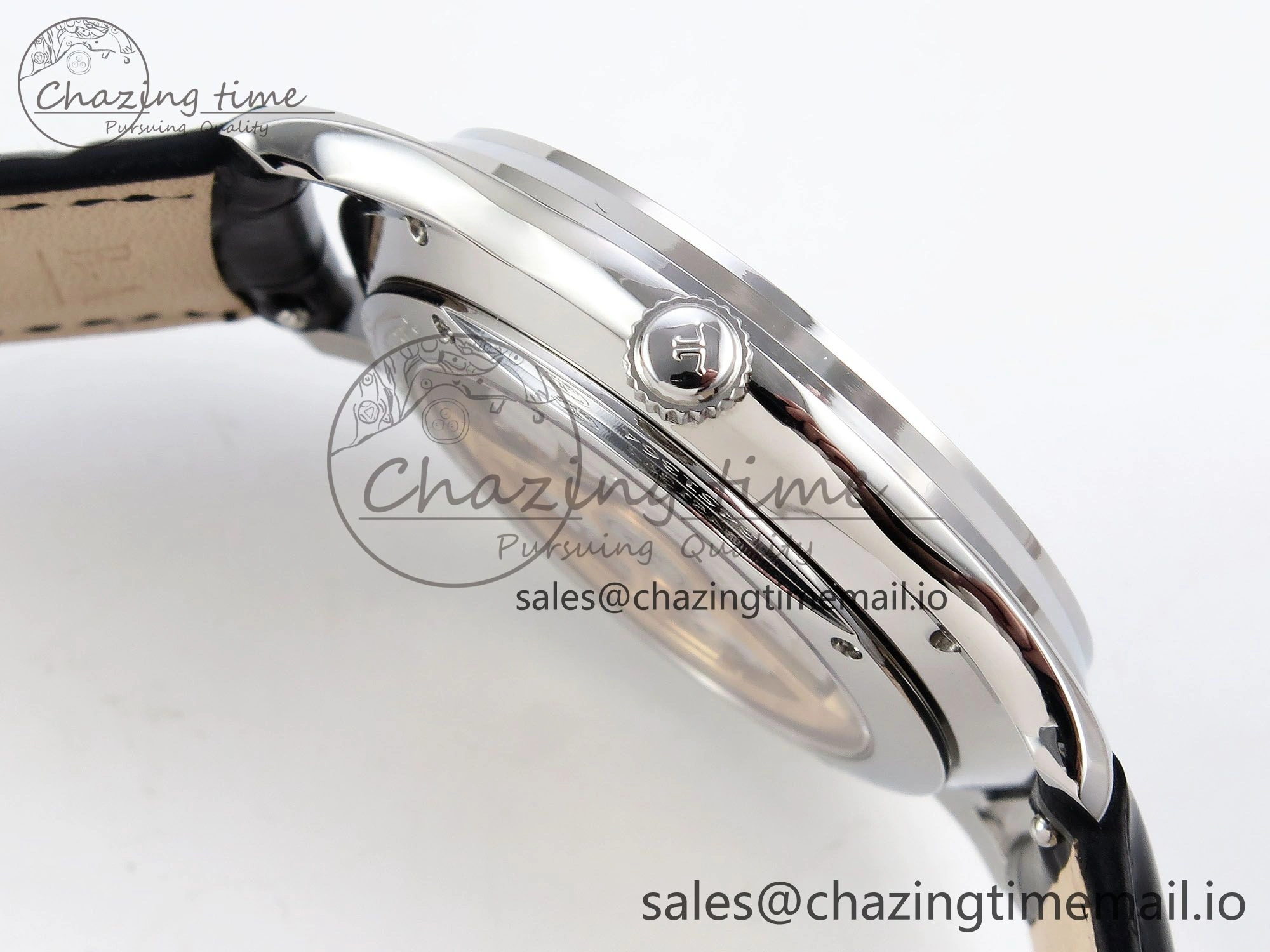 Master Ultra Thin Small Second SS APSF 1:1 Best Edition White Dial on Black Leather Strap SA896 Super Clone