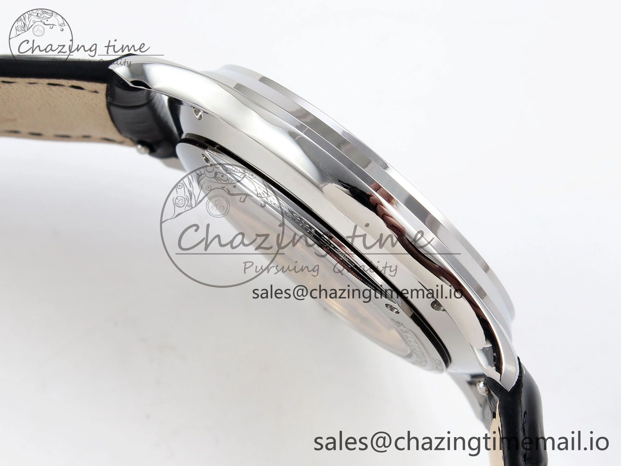 Master Ultra Thin Small Second SS APSF 1:1 Best Edition White Dial on Black Leather Strap SA896 Super Clone