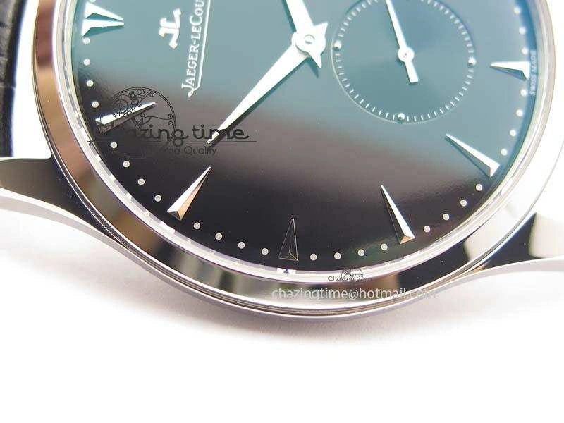 Master Ultra Thin Small Second SS ZF 1:1 Best Edition Black Dial On Black Leather Strap