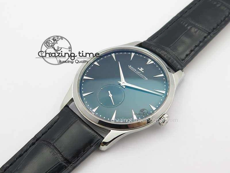 Master Ultra Thin Small Second SS ZF 1:1 Best Edition Black Dial On Black Leather Strap