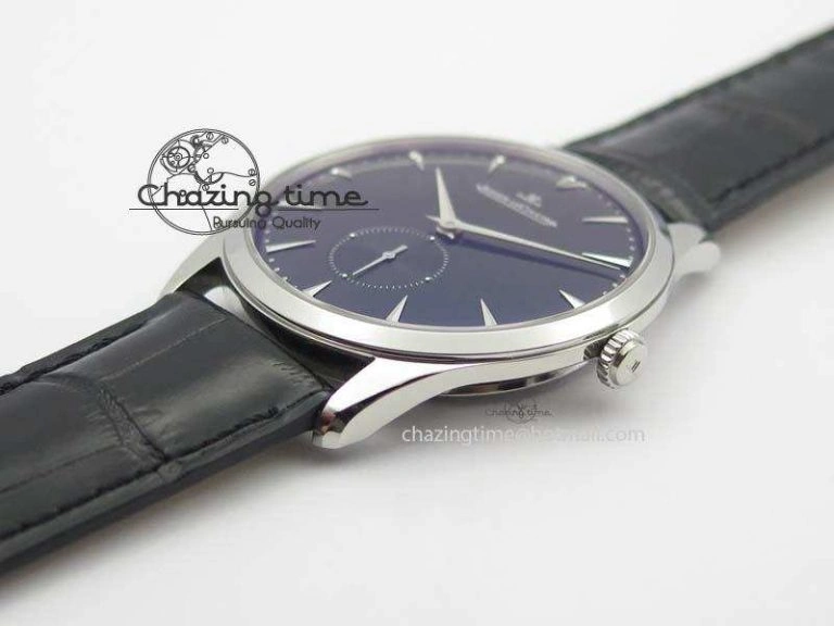 Master Ultra Thin Small Second SS ZF 1:1 Best Edition Black Dial On Black Leather Strap