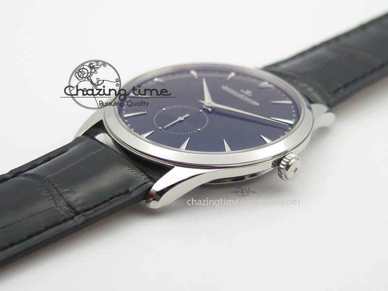 Master Ultra Thin Small Second SS ZF 1:1 Best Edition Black Dial On Black Leather Strap