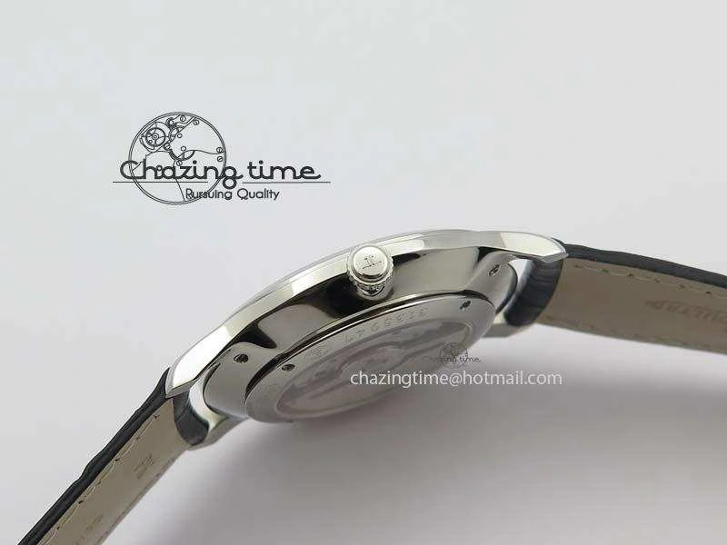 Master Ultra Thin Small Second SS ZF 1:1 Best Edition Black Dial On Black Leather Strap