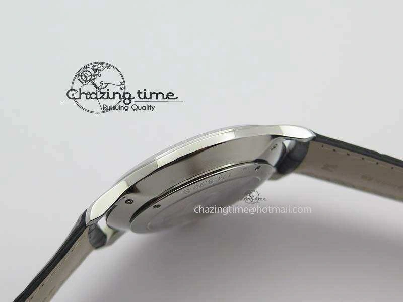Master Ultra Thin Small Second SS ZF 1:1 Best Edition Black Dial On Black Leather Strap