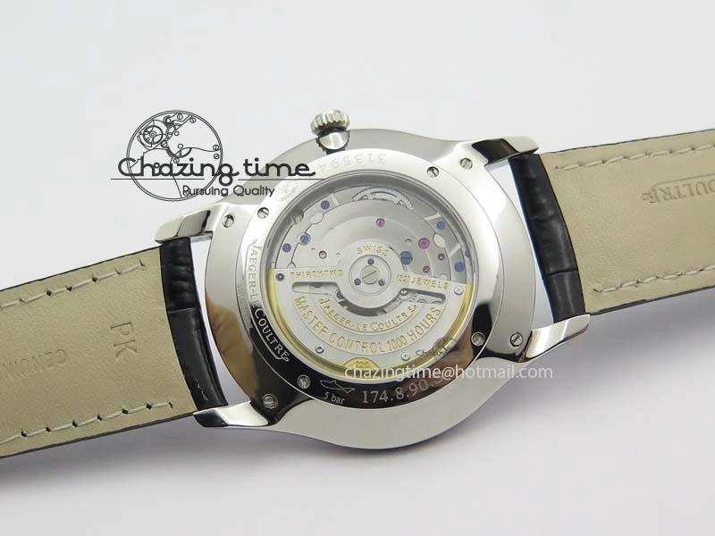 Master Ultra Thin Small Second SS ZF 1:1 Best Edition Black Dial On Black Leather Strap