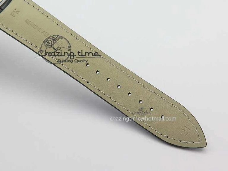 Master Ultra Thin Small Second SS ZF 1:1 Best Edition Black Dial On Black Leather Strap