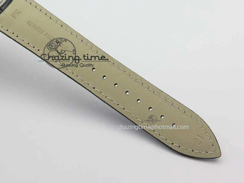 Master Ultra Thin Small Second SS ZF 1:1 Best Edition Black Dial On Black Leather Strap