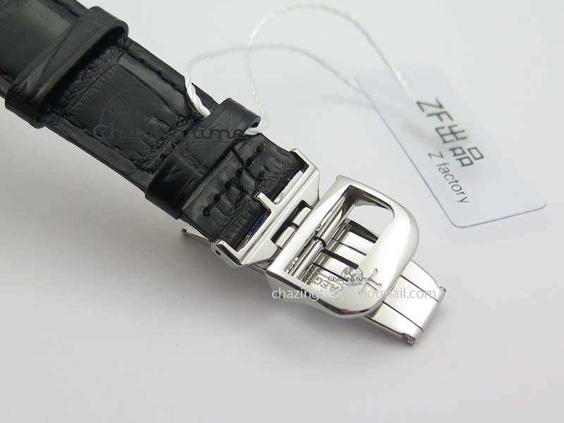 Master Ultra Thin Small Second SS ZF 1:1 Best Edition Black Dial On Black Leather Strap