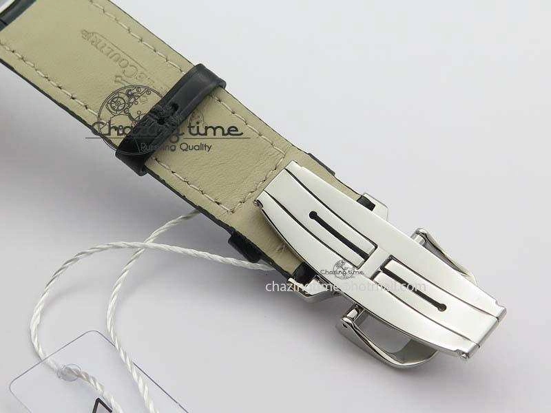 Master Ultra Thin Small Second SS ZF 1:1 Best Edition Black Dial On Black Leather Strap