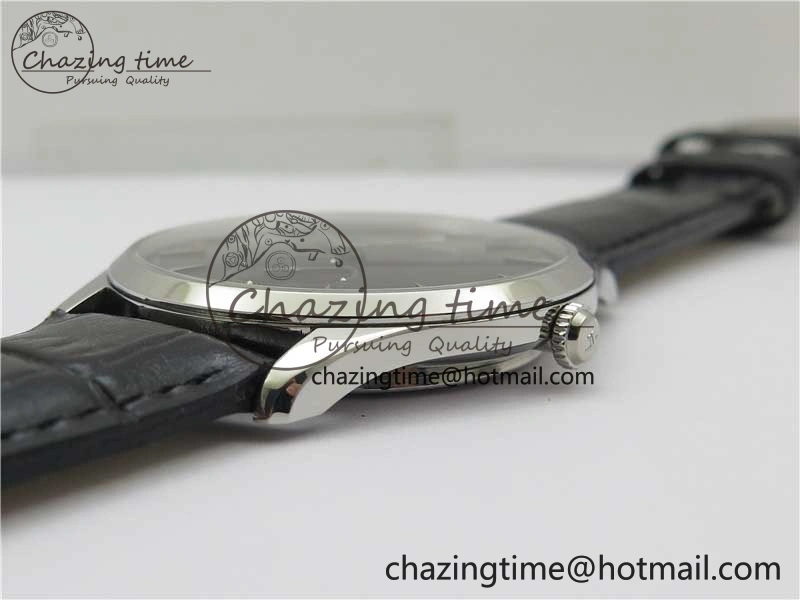 Master Ultra Thin Small Second SS ZF 1:1 Best Edition Black Dial on Black Leather Strap A896