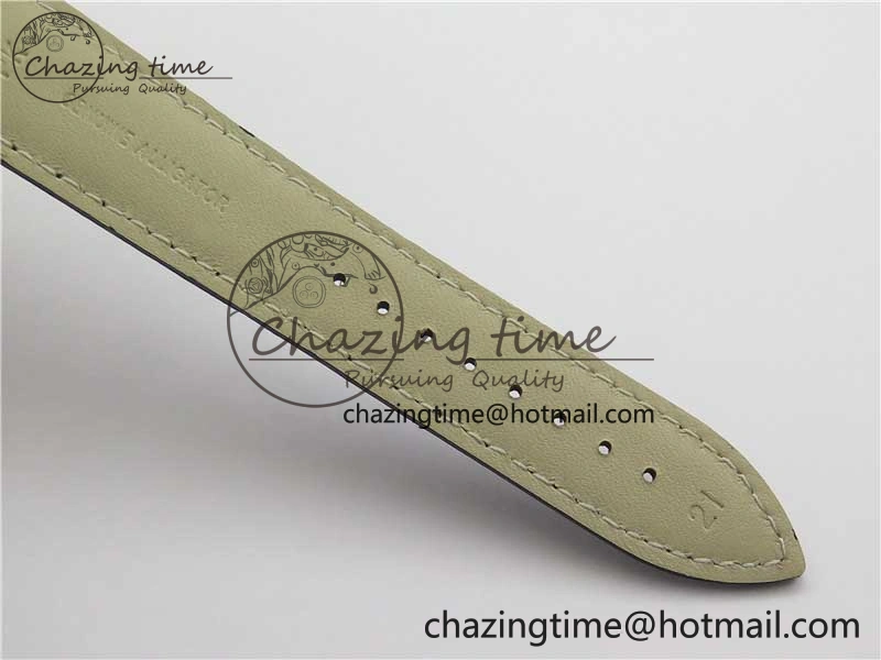 Master Ultra Thin Small Second SS ZF 1:1 Best Edition Black Dial on Black Leather Strap A896