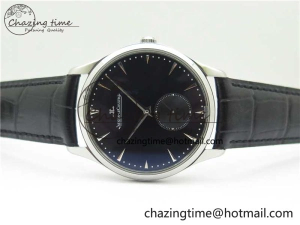 Master Ultra Thin Small Second SS ZF 1:1 Best Edition Black Dial on Black Leather Strap A896