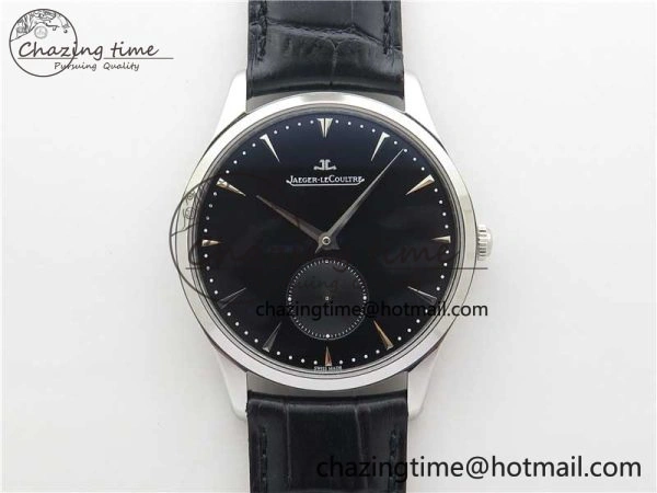 Master Ultra Thin Small Second SS ZF 1:1 Best Edition Black Dial on Black Leather Strap A896