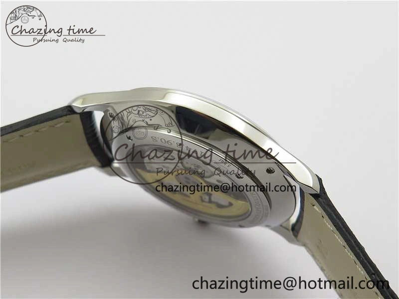 Master Ultra Thin Small Second SS ZF 1:1 Best Edition Blue Dial on Black Leather Strap A896