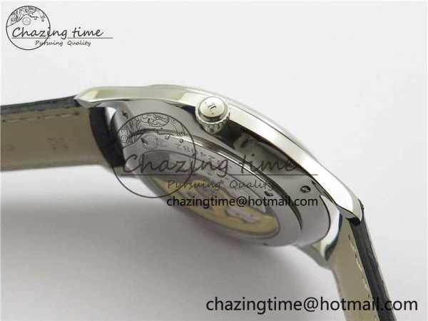 Master Ultra Thin Small Second SS ZF 1:1 Best Edition Blue Dial on Black Leather Strap A896