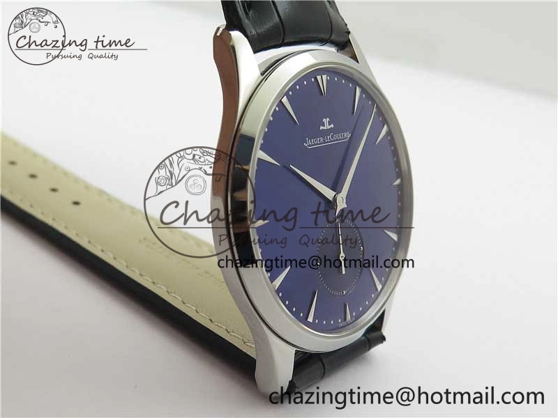 Master Ultra Thin Small Second SS ZF 1:1 Best Edition Blue Dial on Black Leather Strap A896