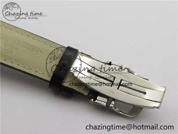 Master Ultra Thin Small Second SS ZF 1:1 Best Edition Blue Dial on Black Leather Strap A896