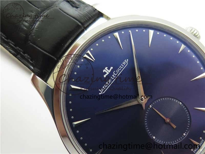 Master Ultra Thin Small Second SS ZF 1:1 Best Edition Blue Dial on Black Leather Strap A896