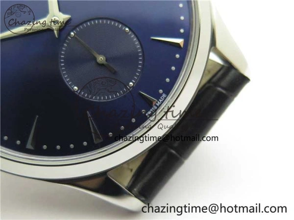 Master Ultra Thin Small Second SS ZF 1:1 Best Edition Blue Dial on Black Leather Strap A896