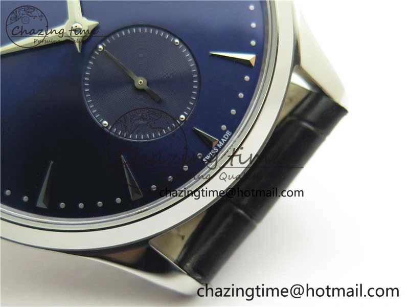 Master Ultra Thin Small Second SS ZF 1:1 Best Edition Blue Dial on Black Leather Strap A896